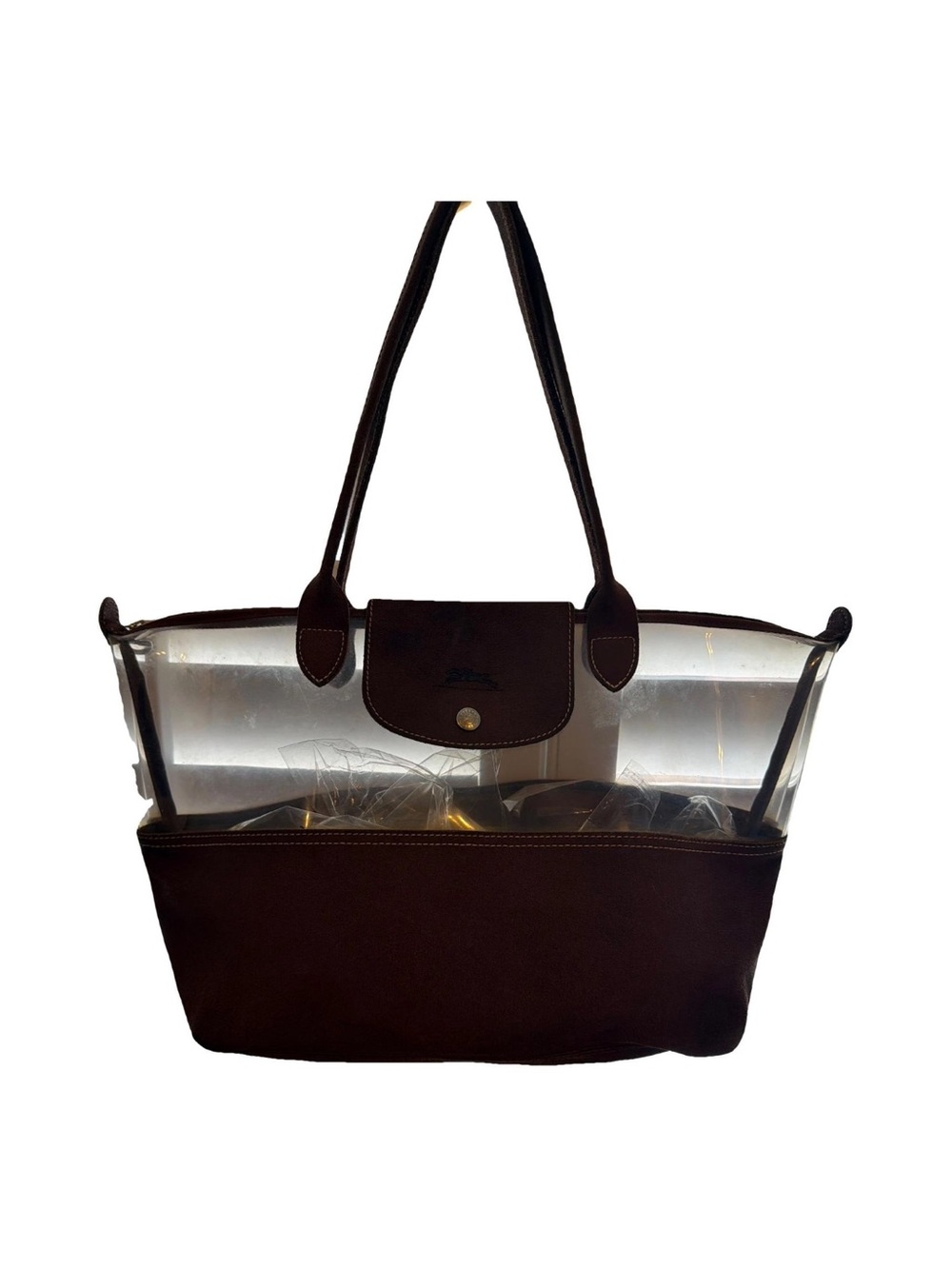 Longchamp Brown Tote with Clear Panel - Picture 13 of 13